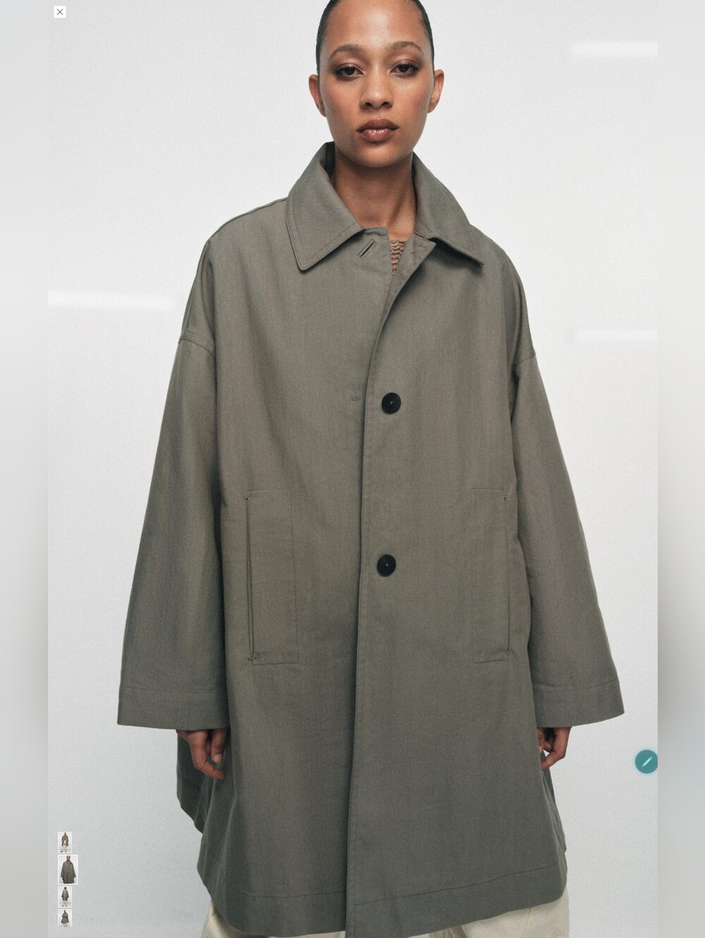 ZARA ZW COLLECTION OVERSIZE TRENCH SIZE M - Picture 7 of 15